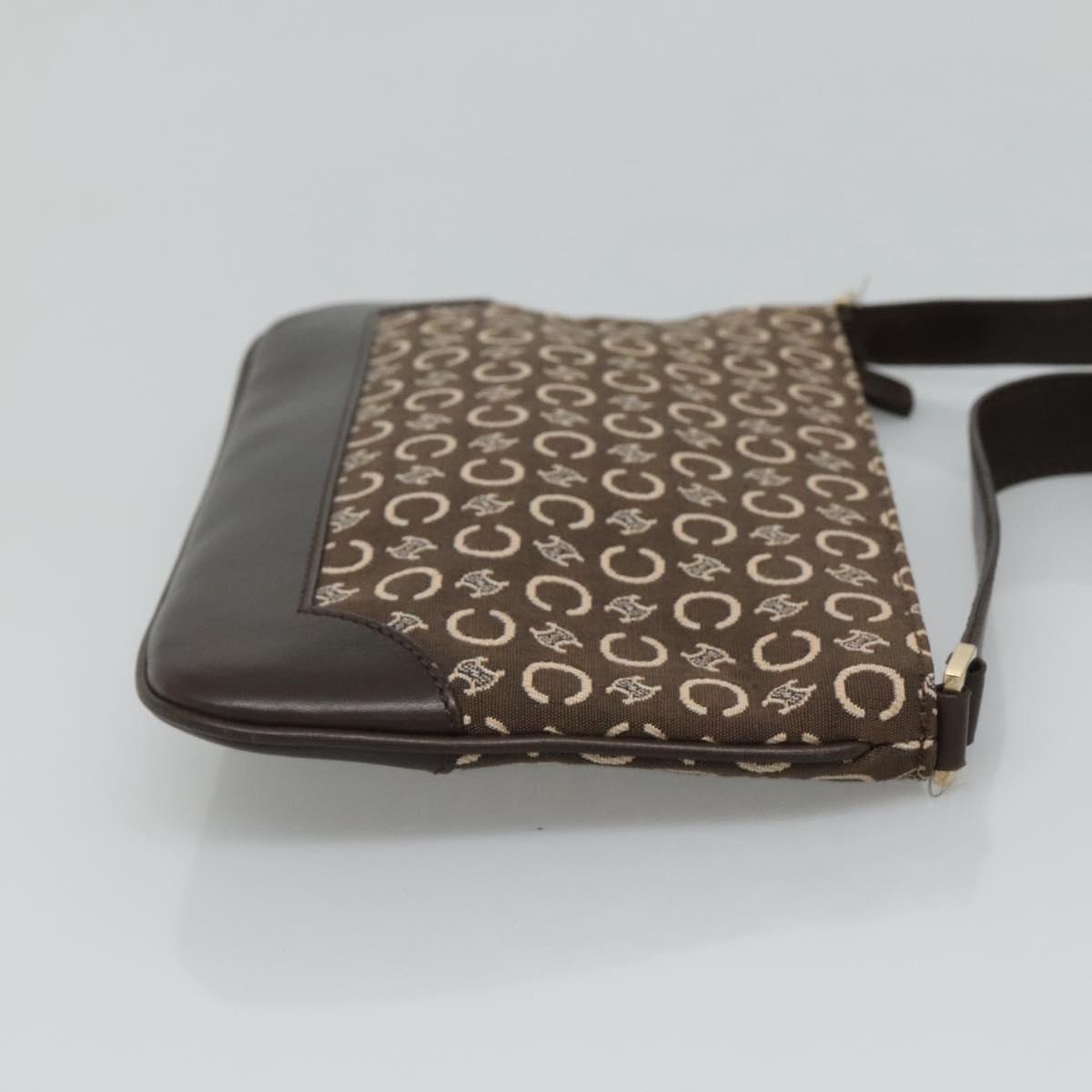 CELINE C Macadam Canvas Shoulder Bag Brown Auth SW036