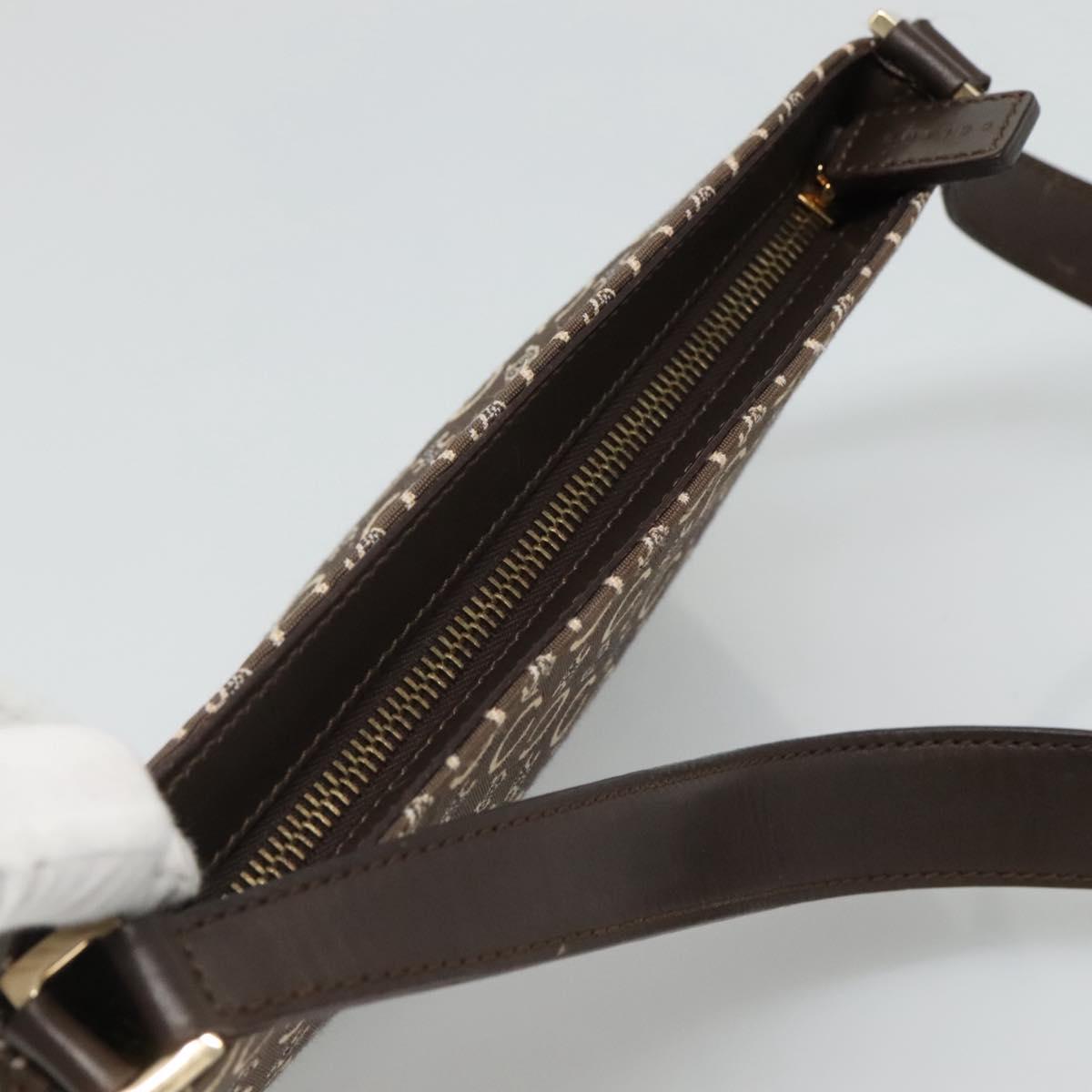 CELINE C Macadam Canvas Shoulder Bag Brown Auth SW036