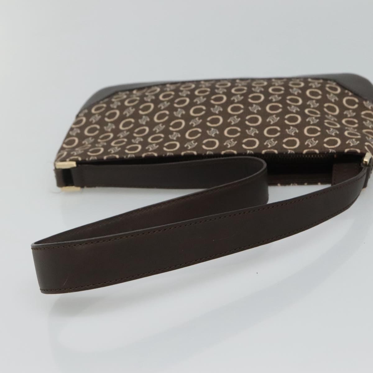 CELINE C Macadam Canvas Shoulder Bag Brown Auth SW036