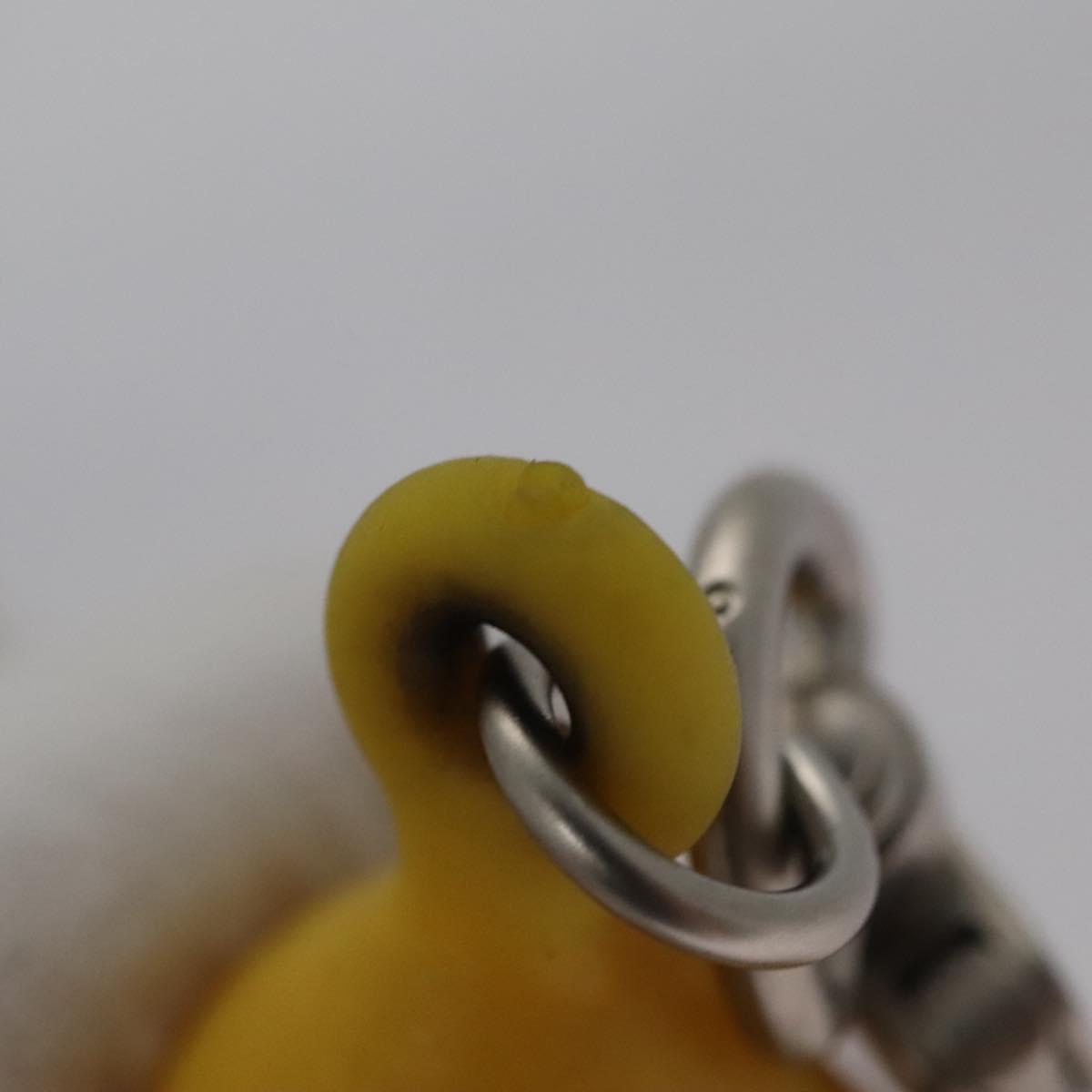LOUIS VUITTON Charm metal Yellow LV Auth SW064