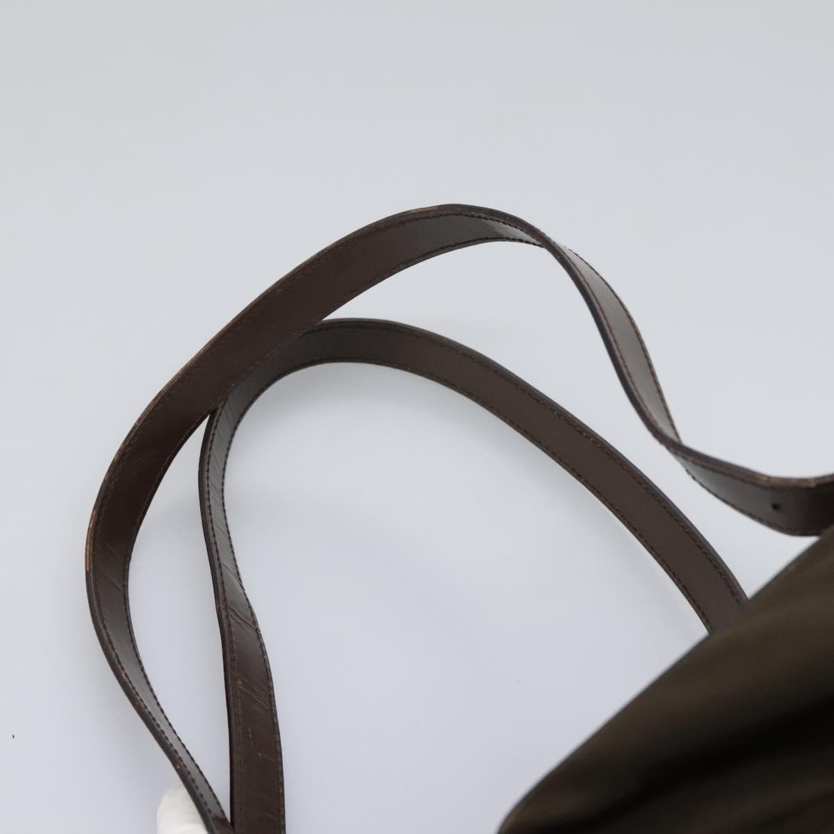 GUCCI Bamboo Backpack Nylon Brown Silver 003 1998 0030 Auth sw096