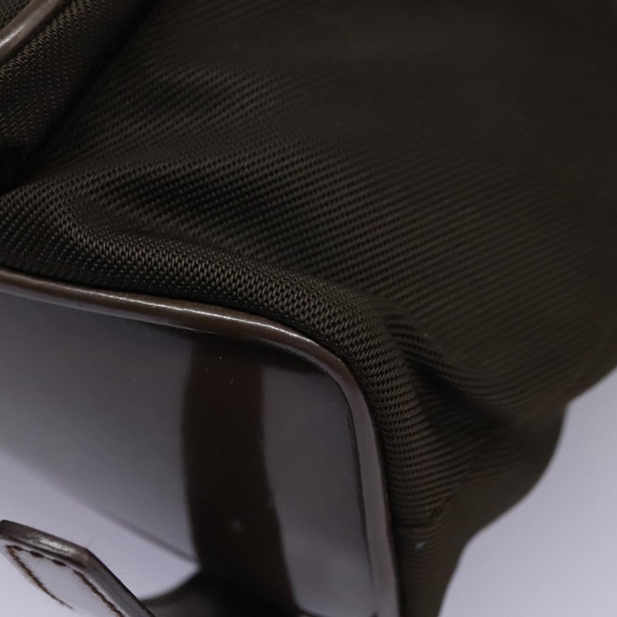 GUCCI Bamboo Backpack Nylon Brown Silver 003 1998 0030 Auth sw096