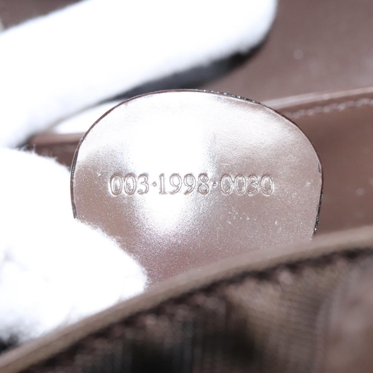 GUCCI Bamboo Backpack Nylon Brown Silver 003 1998 0030 Auth sw096