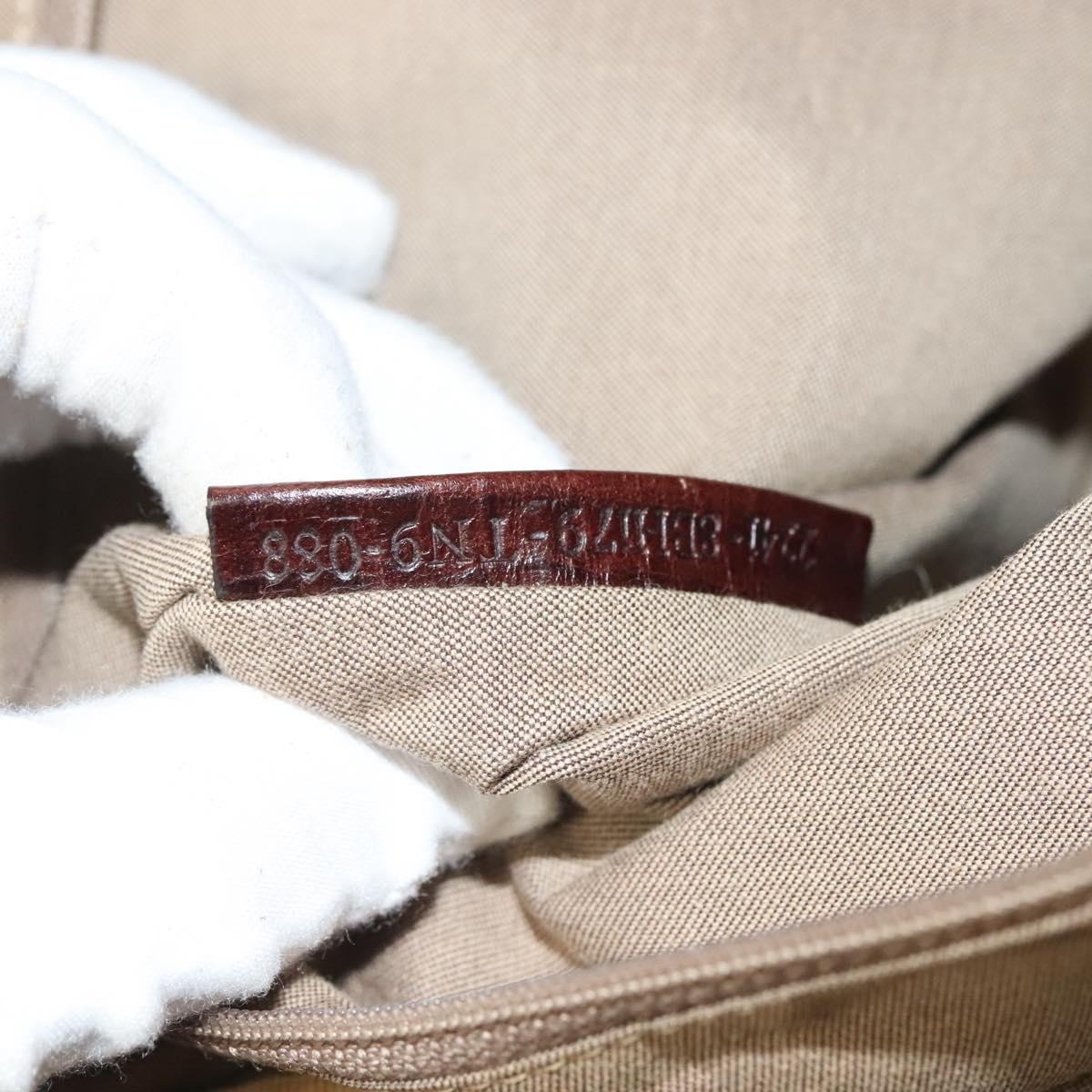 FENDI Zucchino Canvas Tote Bag Brown Gold Auth SW1006