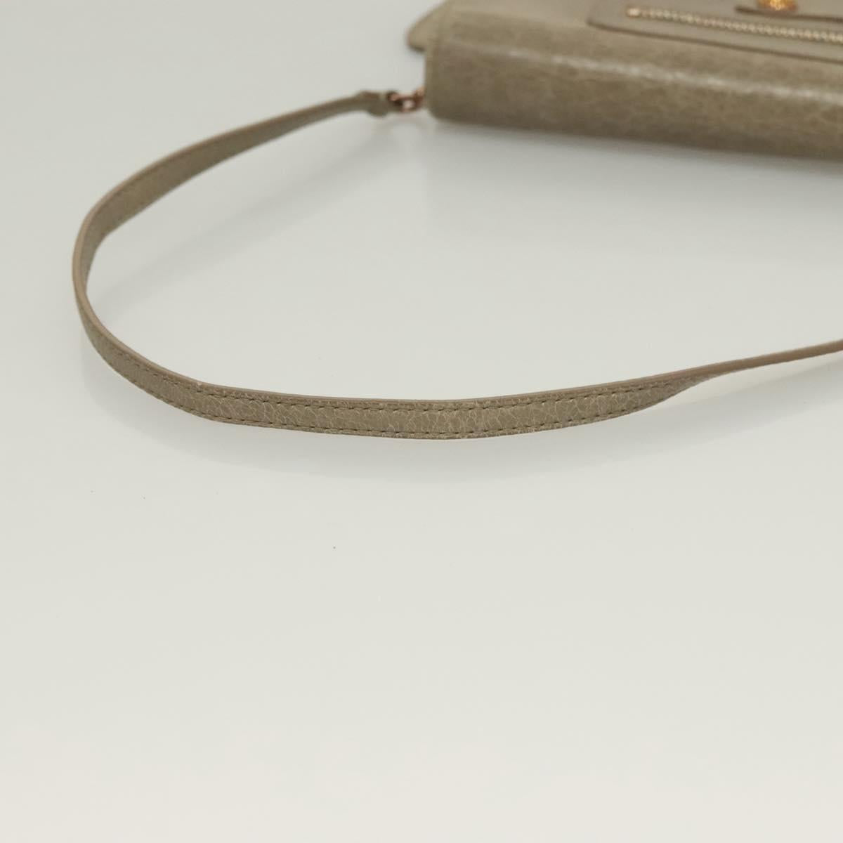 BALENCIAGA Wallet Giant Shoulder Bag Leather Beige 253055 Auth SW1009