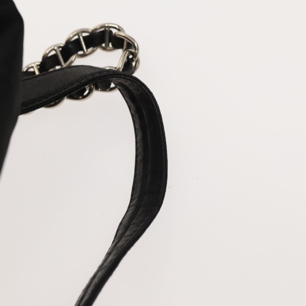 PRADA Backpack Nylon Black Silver Auth SW1014