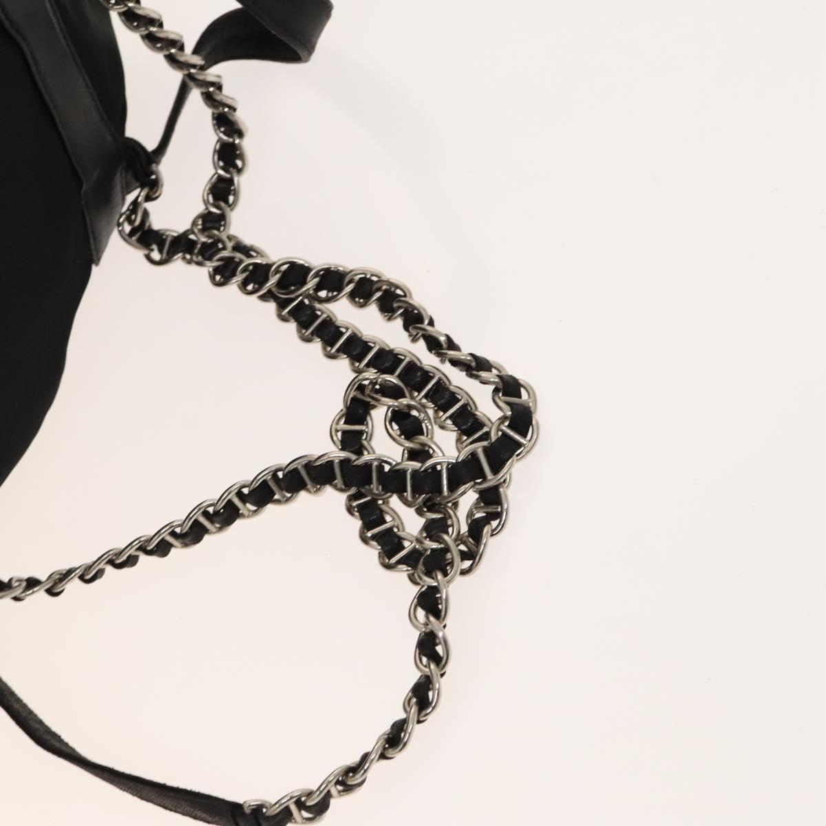 PRADA Backpack Nylon Black Silver Auth SW1014