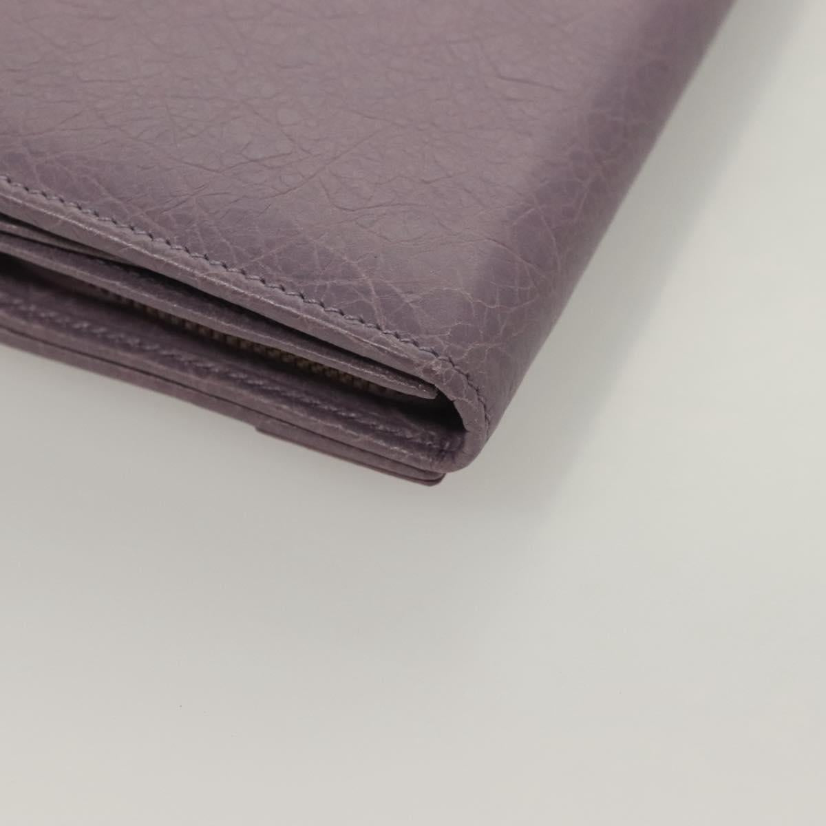 BALENCIAGA Classic Continental Zip Wallet Leather Purple 253038 Auth SW1026M