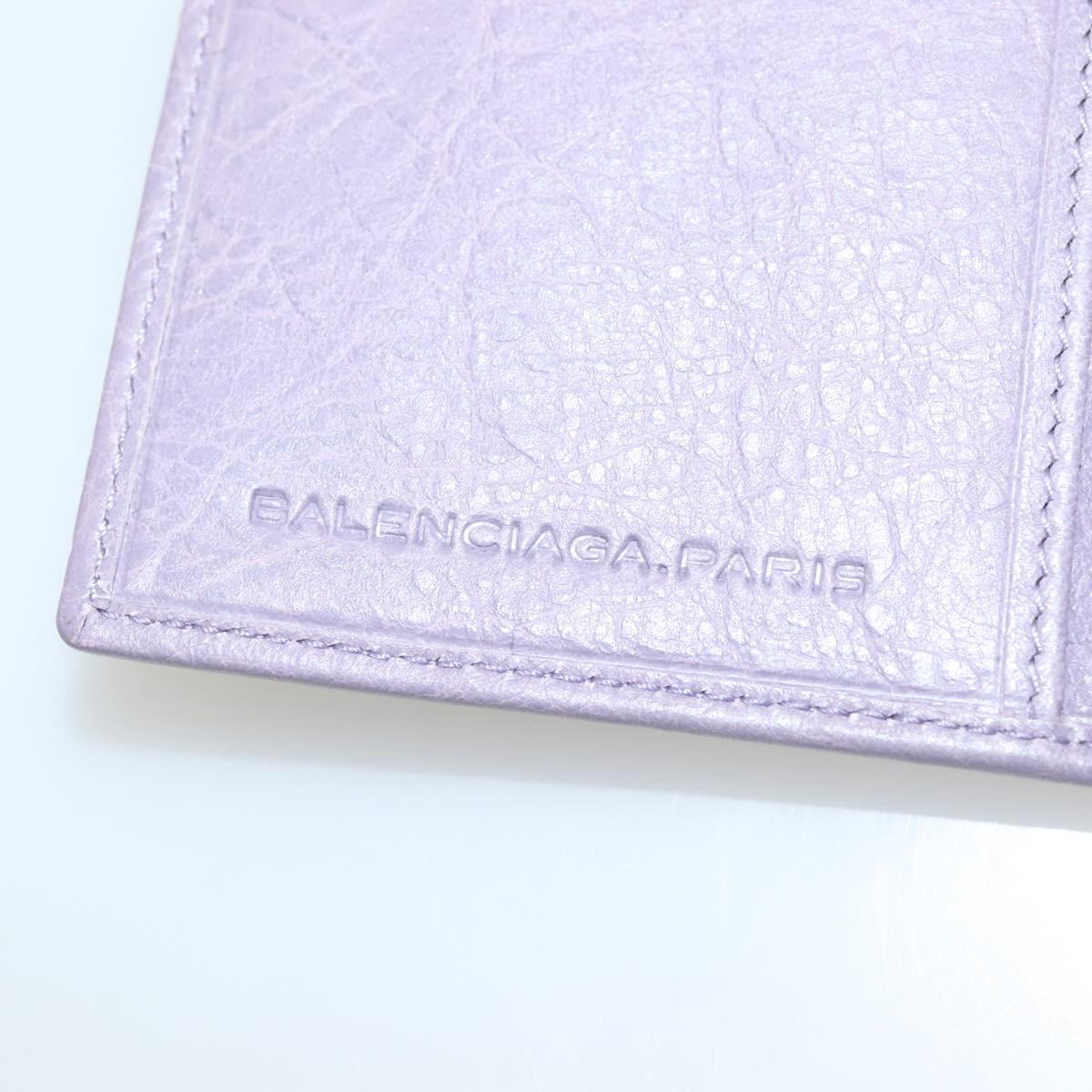 BALENCIAGA Classic Continental Zip Wallet Leather Purple 253038 Auth SW1026M