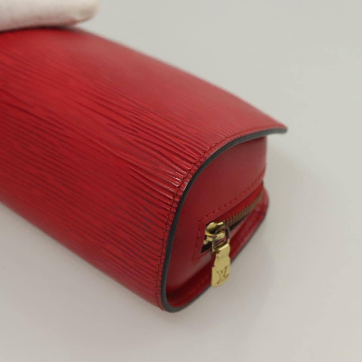 LOUIS VUITTON Epi Dauphine PM Pouch Castilian Red M48447 LV Auth SW1047