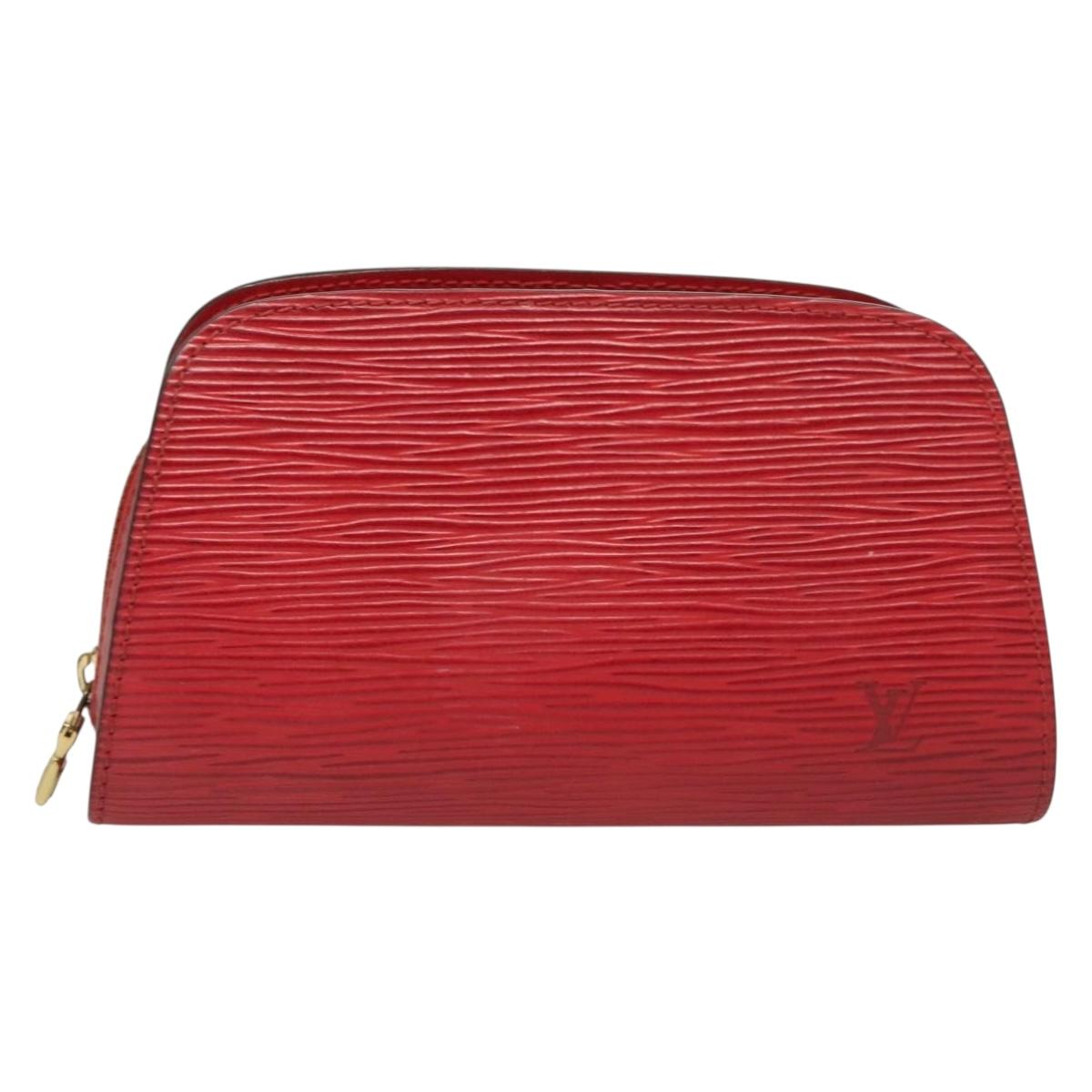 LOUIS VUITTON Epi Dauphine PM Pouch Castilian Red M48447 LV Auth SW1047