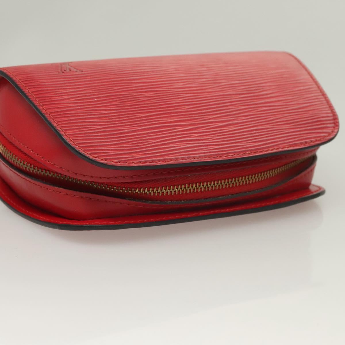 LOUIS VUITTON Epi Dauphine PM Pouch Castilian Red M48447 LV Auth SW1047