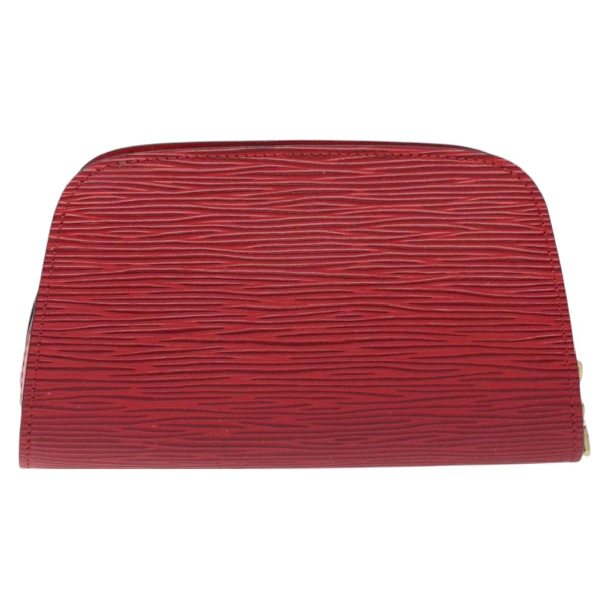 LOUIS VUITTON Epi Dauphine PM Pouch Castilian Red M48447 LV Auth SW1048