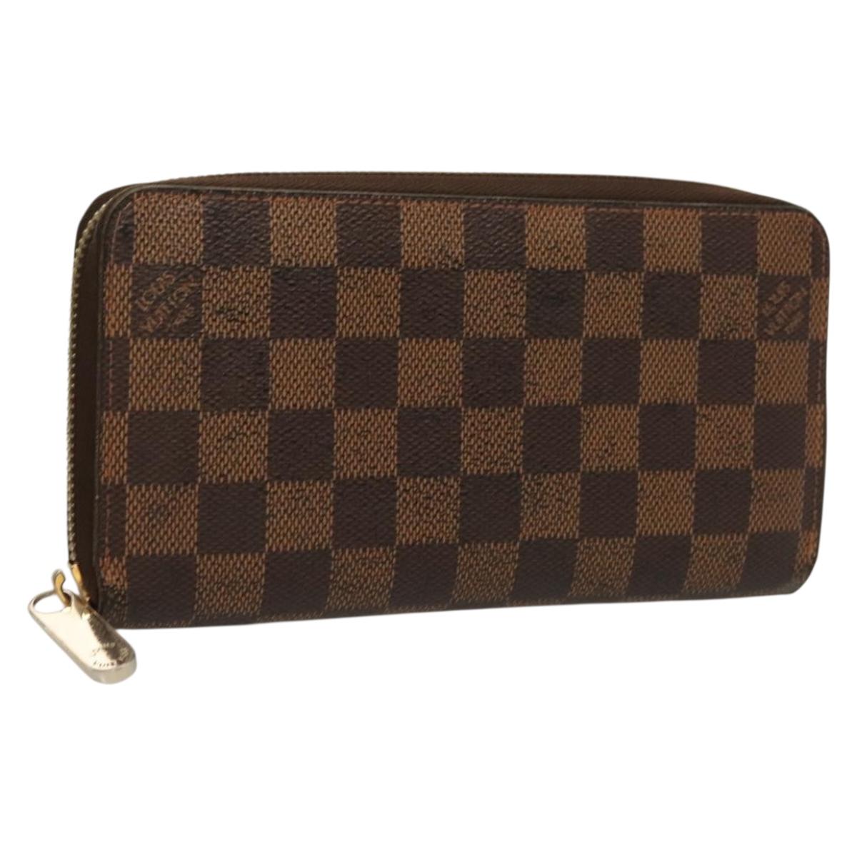 LOUIS VUITTON Damier Ebene Zippy Wallet Long Wallet N41661 LV Auth SW1049