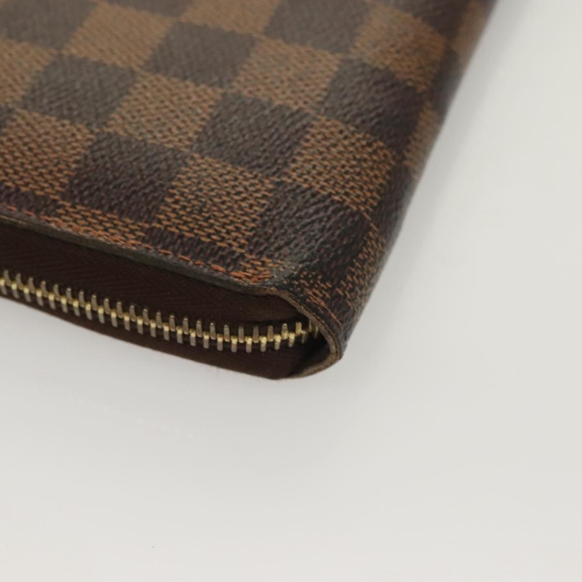 LOUIS VUITTON Damier Ebene Zippy Wallet Long Wallet N41661 LV Auth SW1049