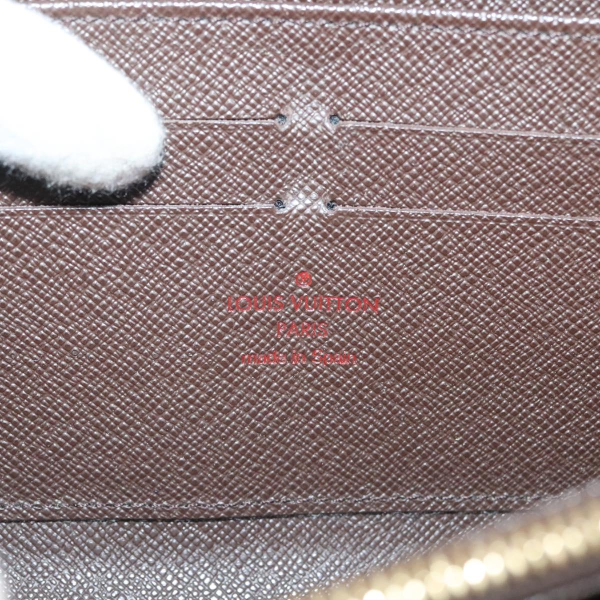 LOUIS VUITTON Damier Ebene Zippy Wallet Long Wallet N41661 LV Auth SW1049