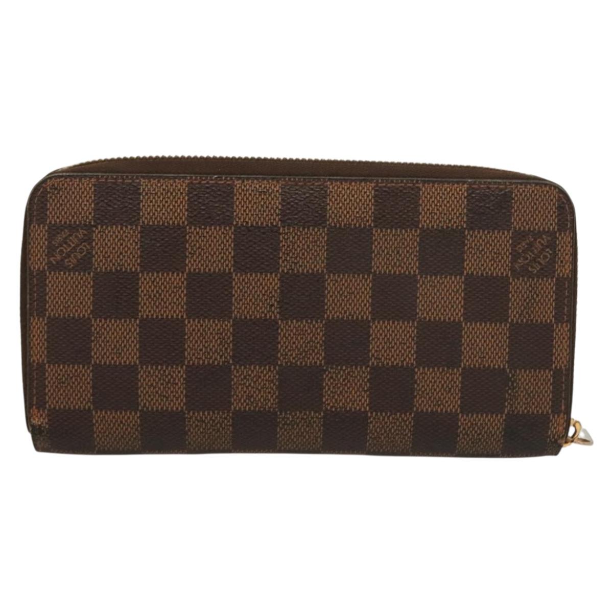 LOUIS VUITTON Damier Ebene Zippy Wallet Long Wallet N41661 LV Auth SW1049