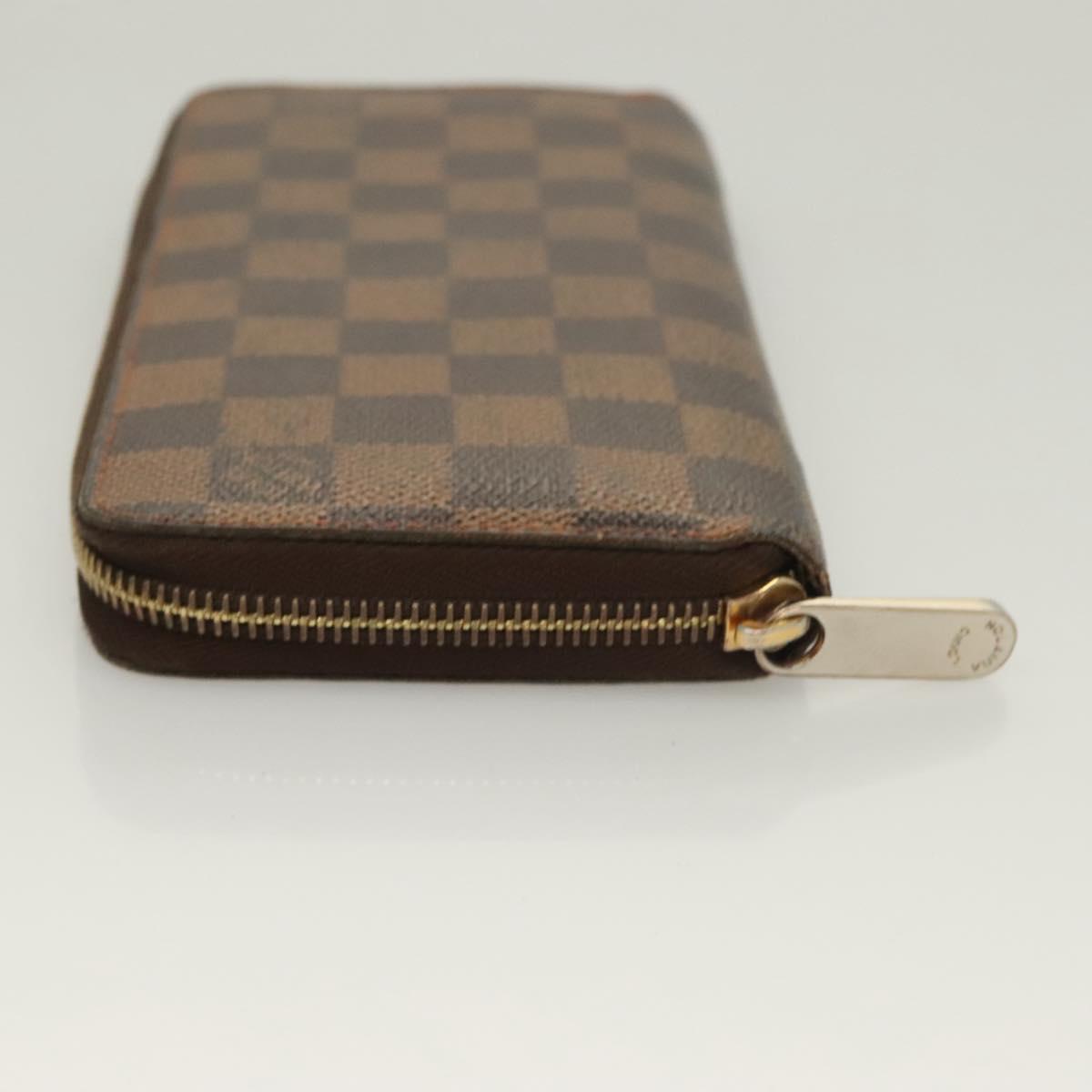 LOUIS VUITTON Damier Ebene Zippy Wallet Long Wallet N41661 LV Auth SW1049