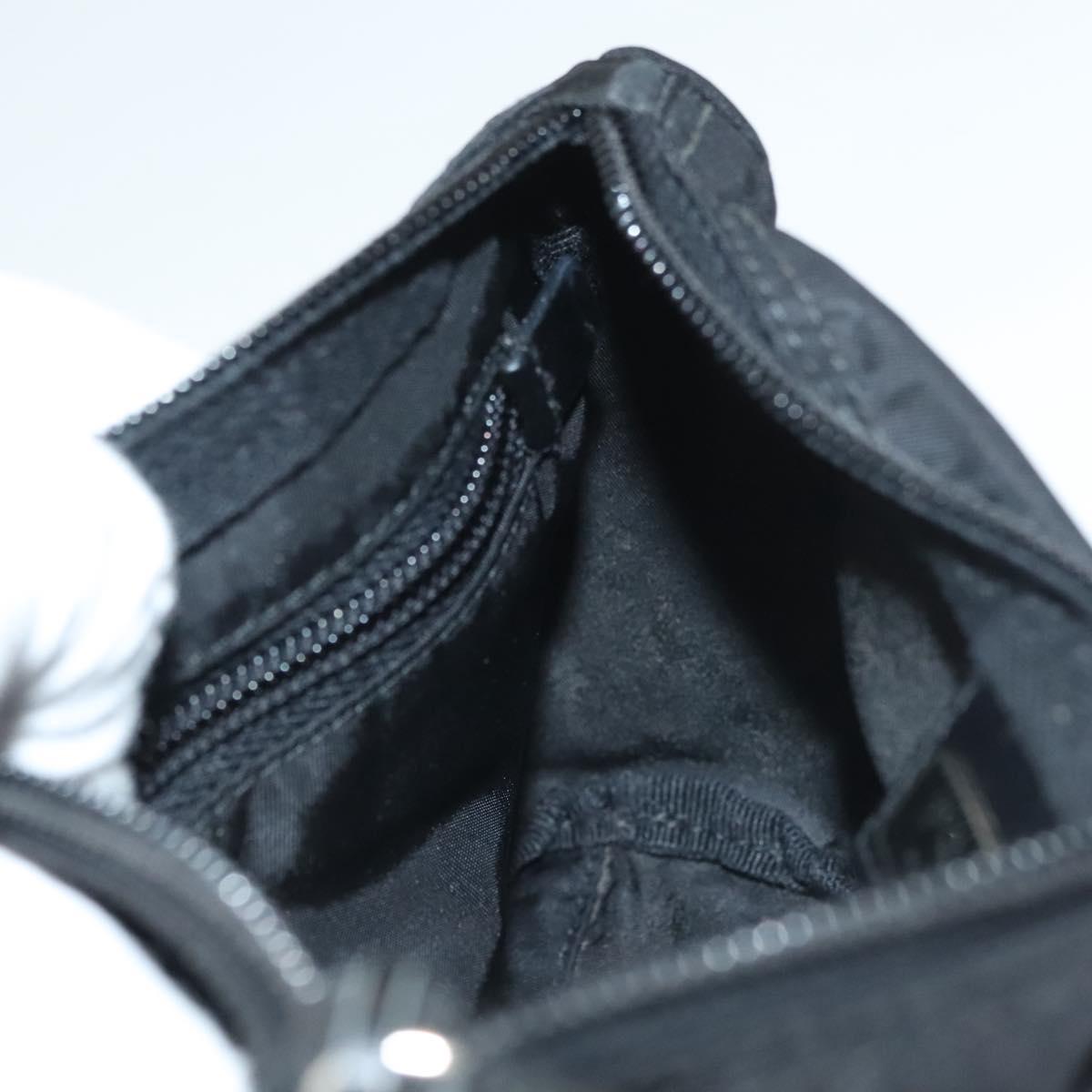 PRADA Pouch Nylon Black Silver Auth SW1056