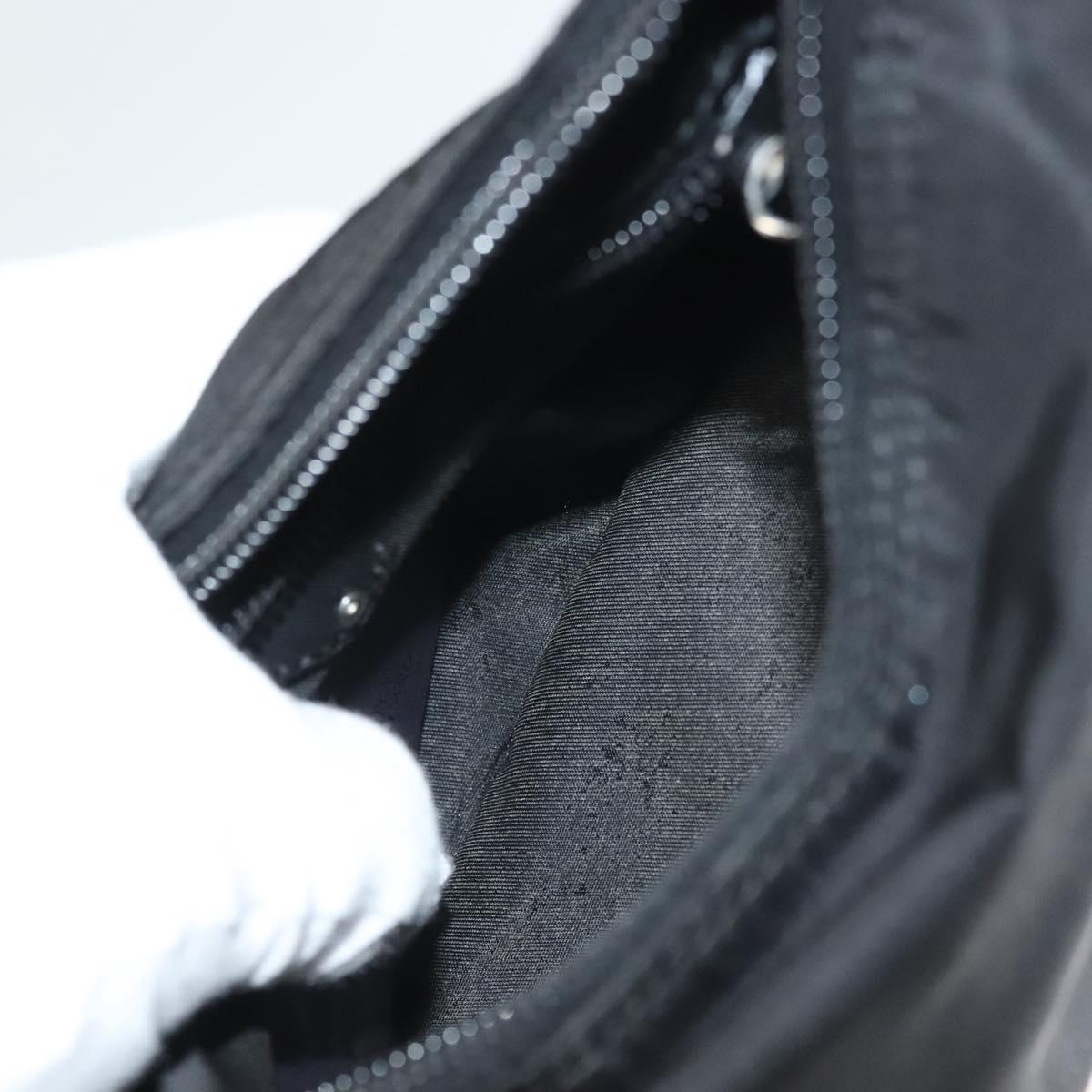 PRADA Pouch Nylon Black Silver Auth SW1056