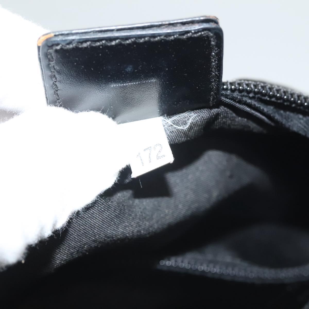 PRADA Pouch Nylon Black Silver Auth SW1056