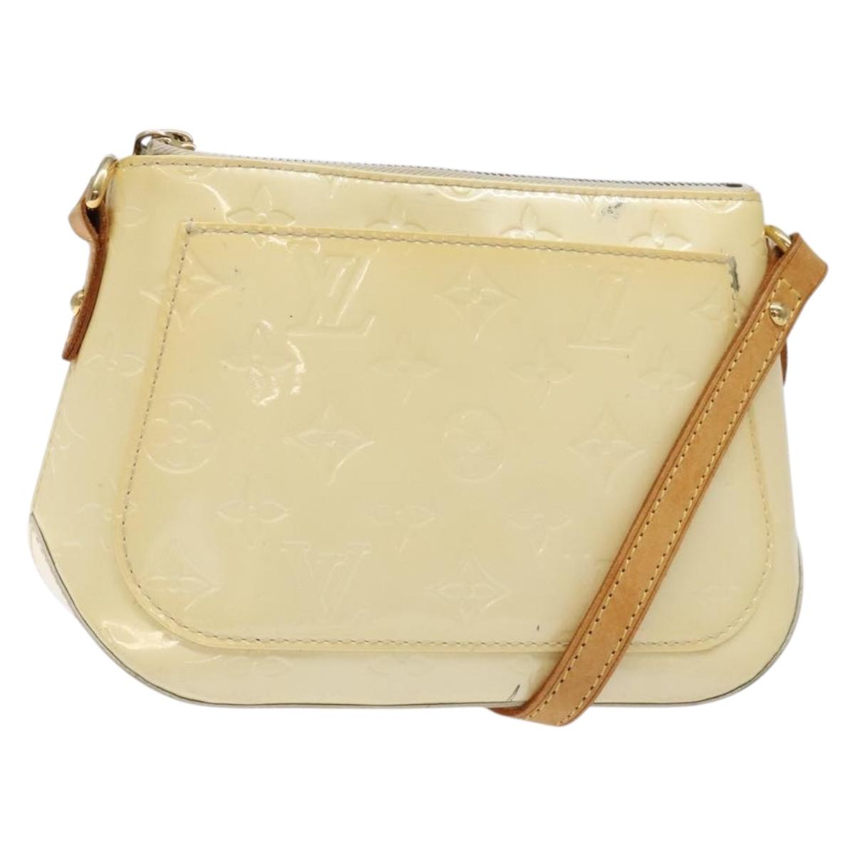 LOUIS VUITTON Monogram Vernis Minna Street Shoulder Bag Perle M91509 Auth sw1083