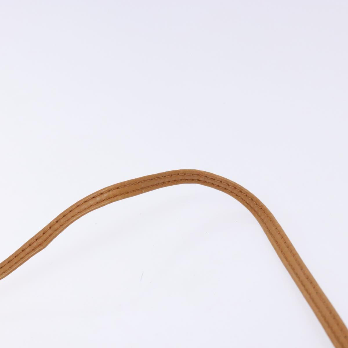 FENDI Hand Bag Leather 2way Brown Gold Auth sw1085
