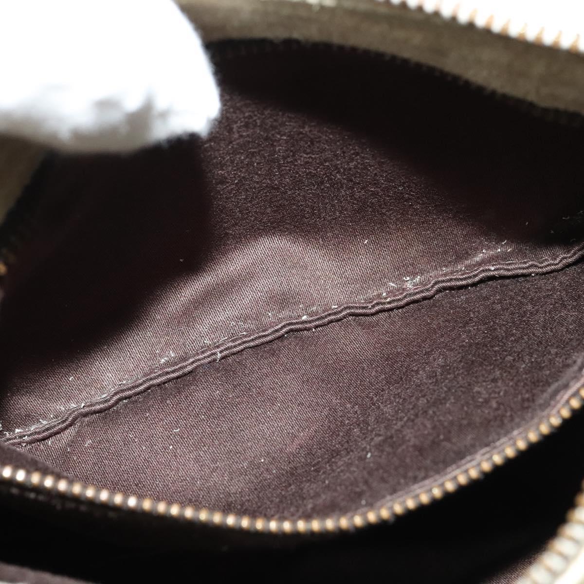 Miu Miu Shoulder Bag Suede Gray Gold Auth sw1086
