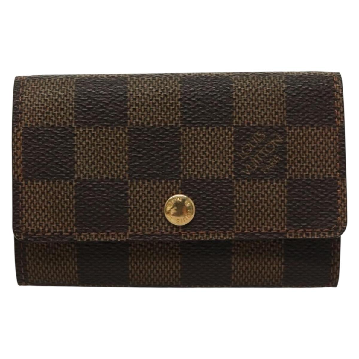 LOUIS VUITTON Damier Ebene Multi Cles 6 Key Case N62630 LV Auth sw1088