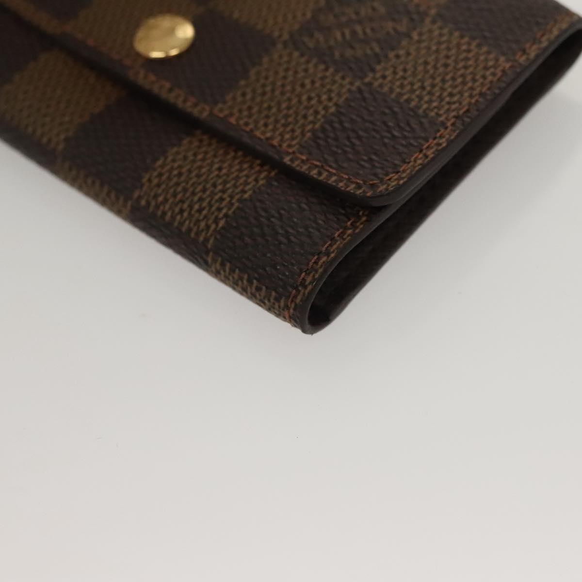 LOUIS VUITTON Damier Ebene Multi Cles 6 Key Case N62630 LV Auth sw1088