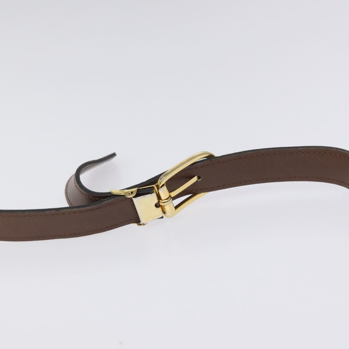 Christian Dior Shoulder Bag Leather Brown Gold Auth sw109