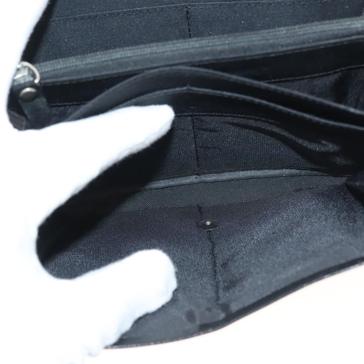 GIVENCHY Wallet Beads Black Silver Auth sw1091