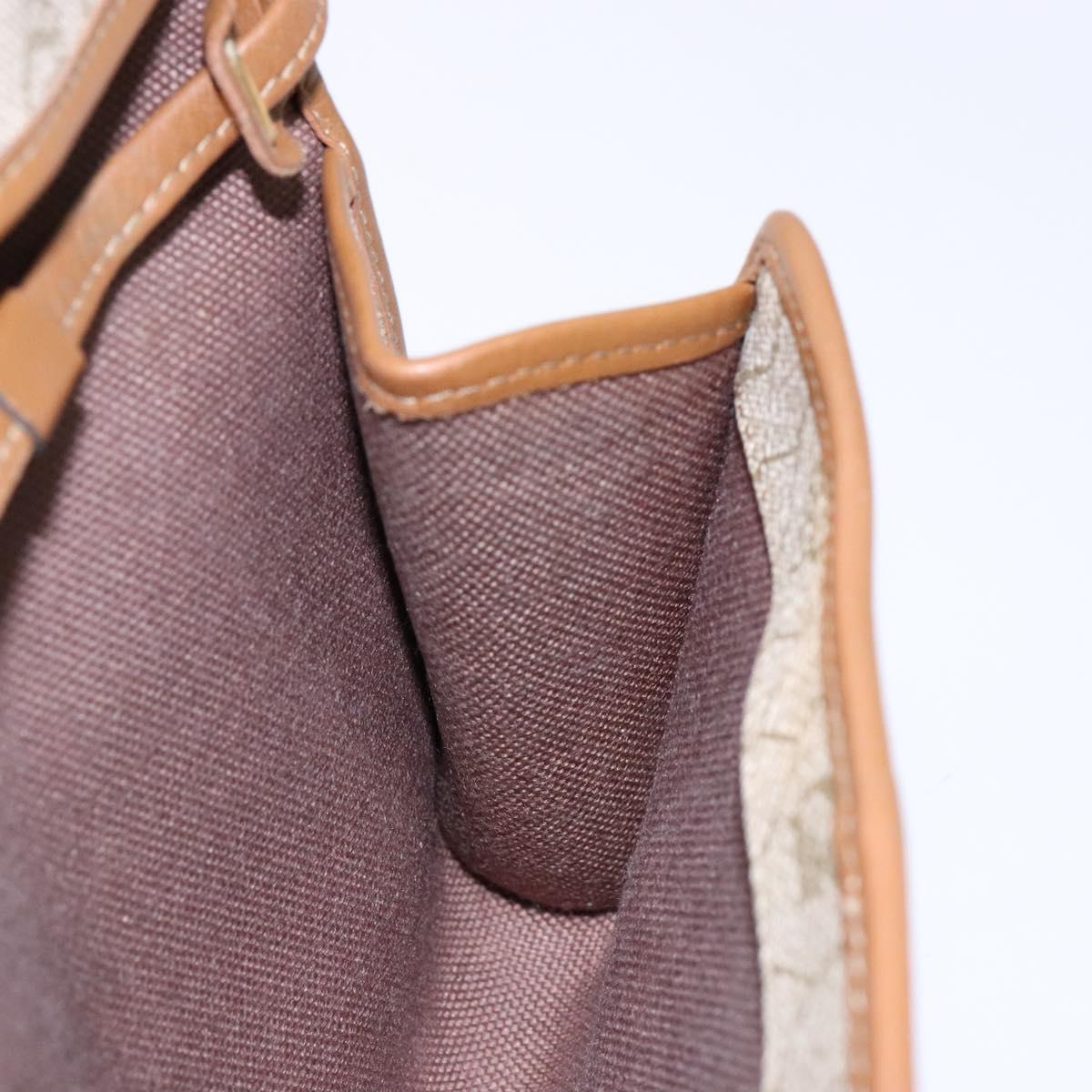 Christian Dior Honeycomb Canvas Shoulder Bag PVC Beige Gold Auth sw1104