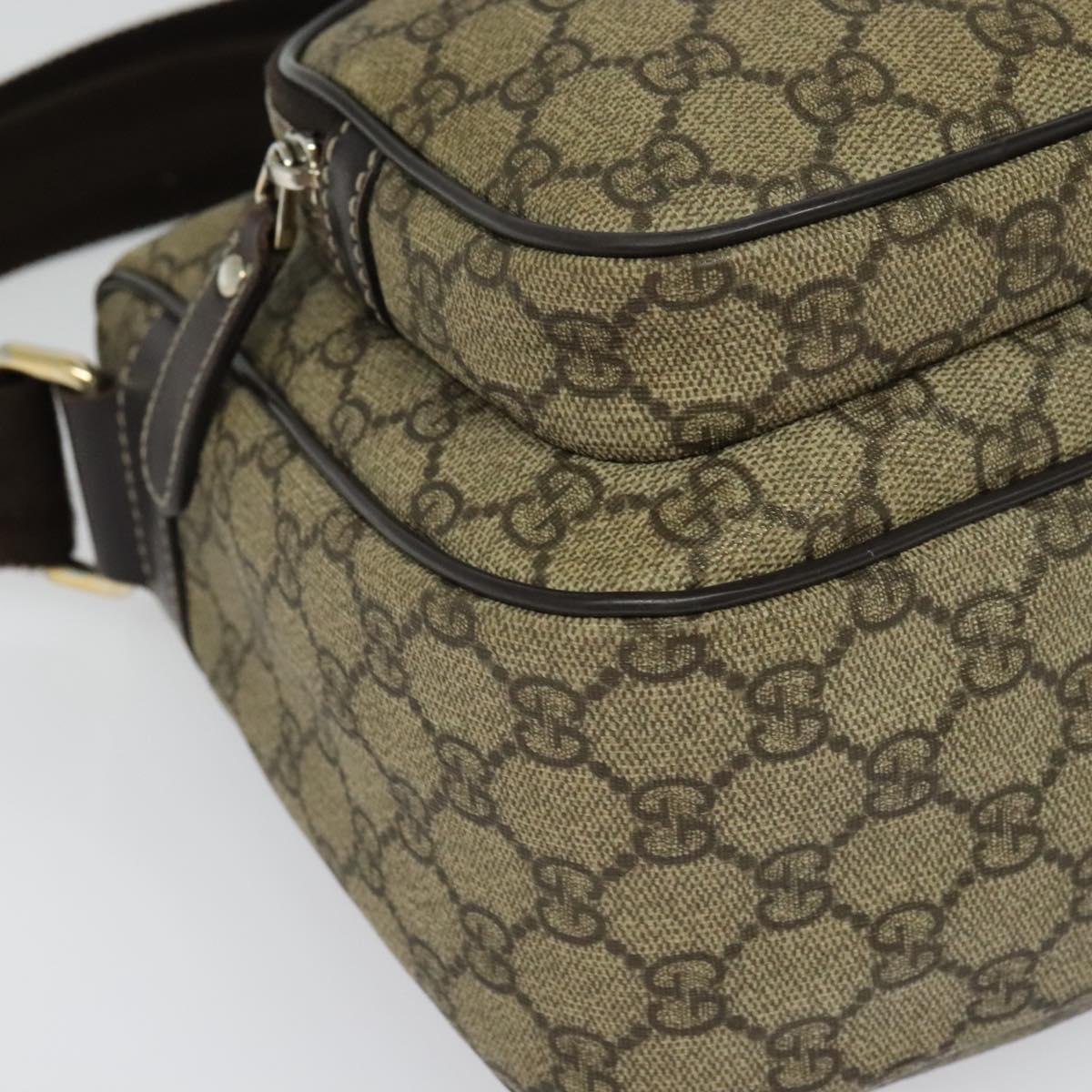 GUCCI GG Supreme Shoulder Bag PVC Beige Gold 246881 Auth sw1110
