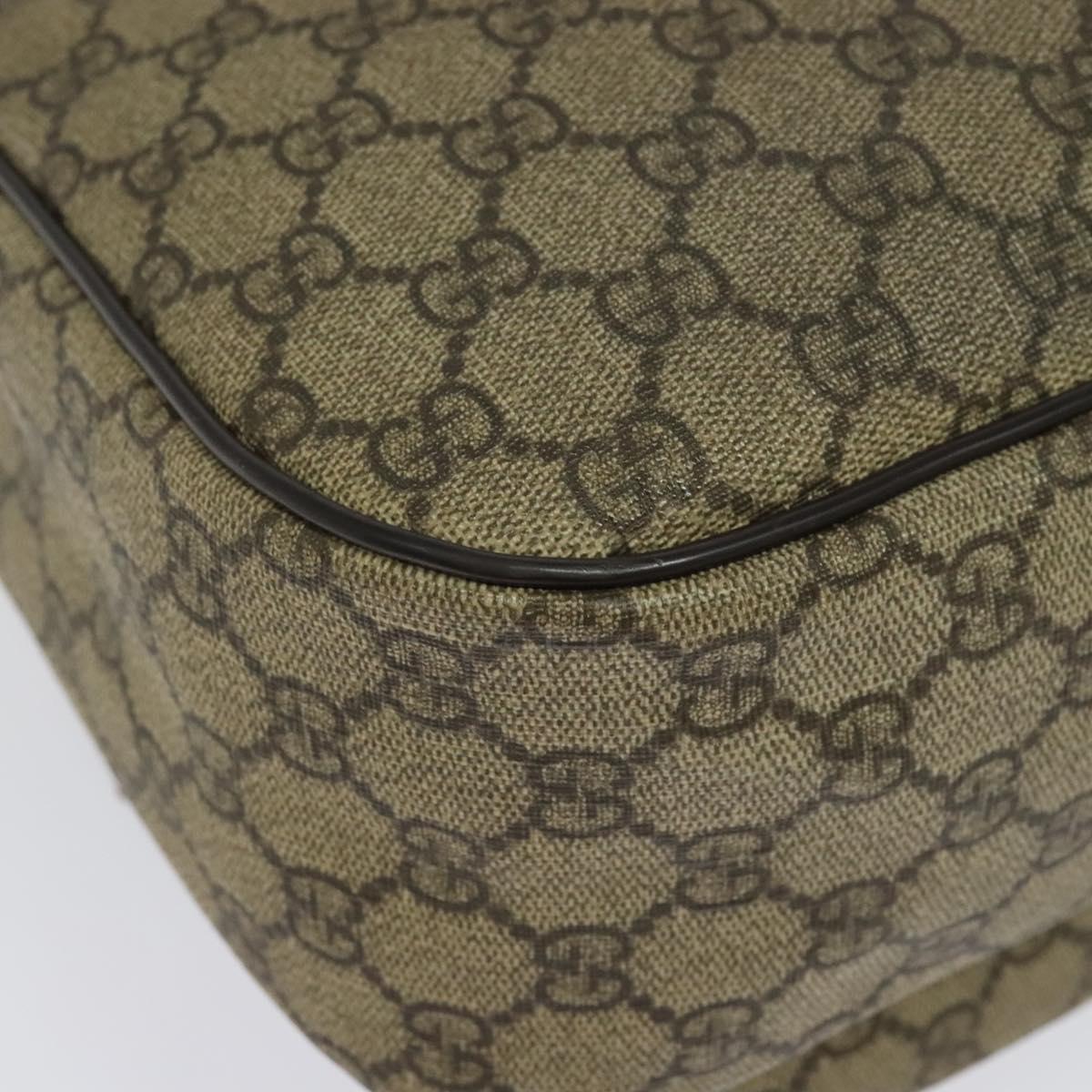 GUCCI GG Supreme Shoulder Bag PVC Beige Gold 246881 Auth sw1110