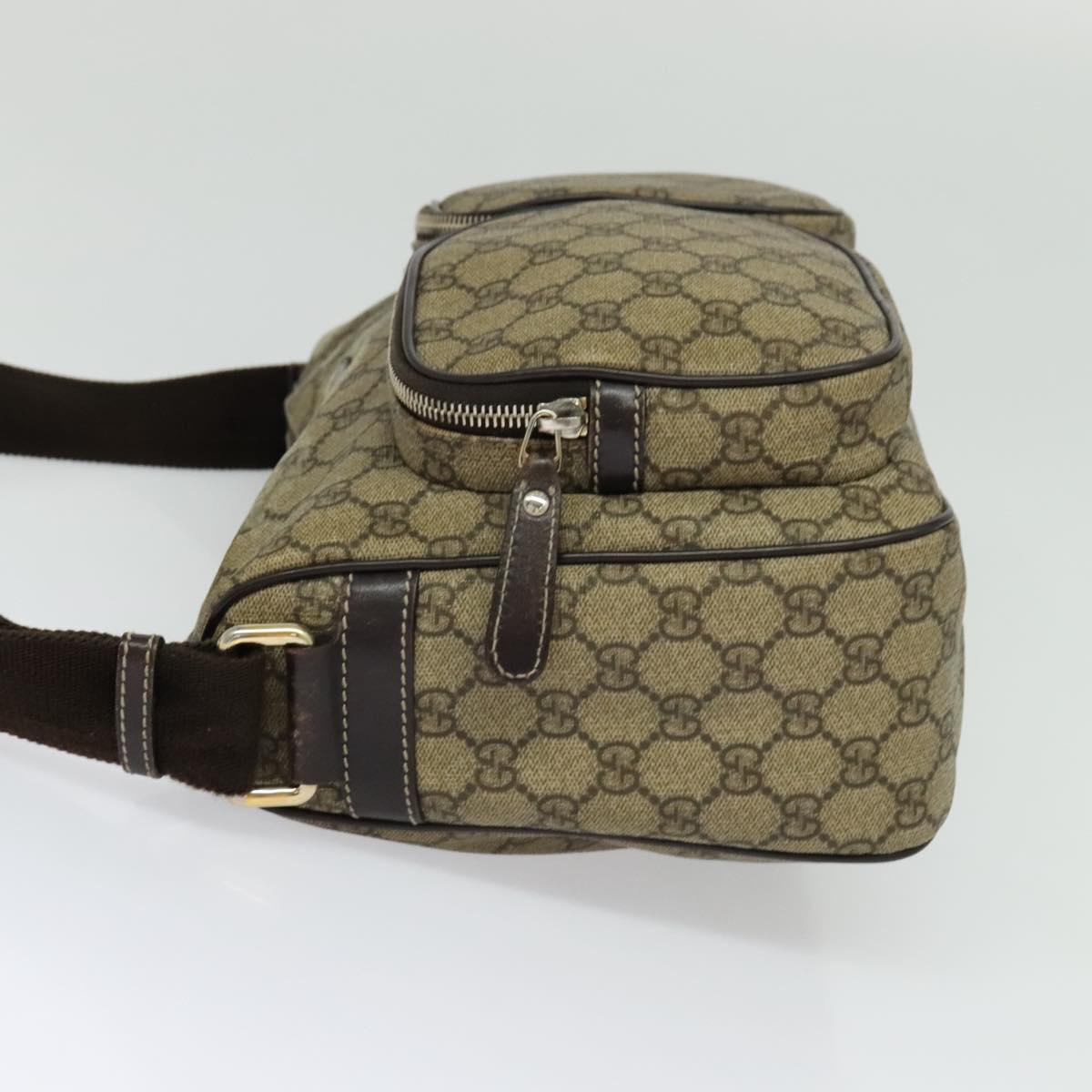 GUCCI GG Supreme Shoulder Bag PVC Beige Gold 246881 Auth sw1110