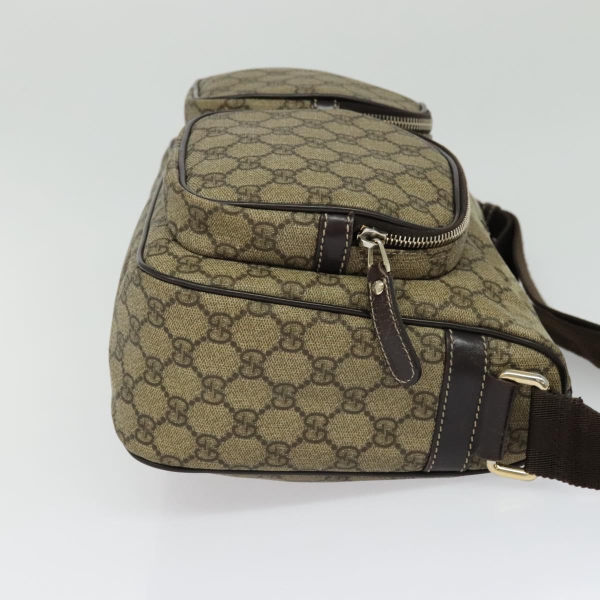 GUCCI GG Supreme Shoulder Bag PVC Beige Gold 246881 Auth sw1110