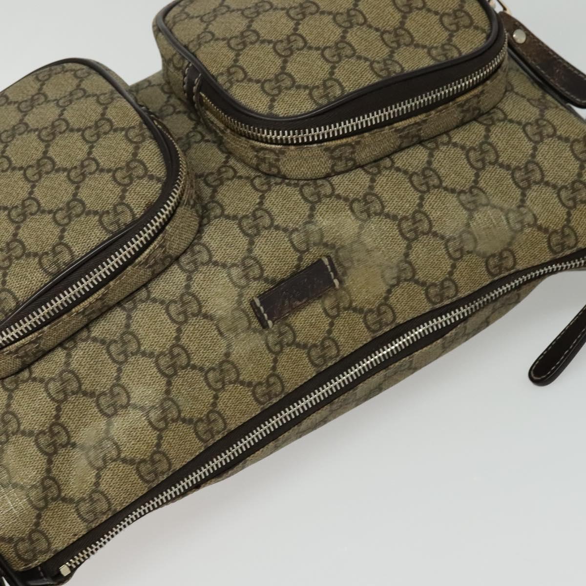 GUCCI GG Supreme Shoulder Bag PVC Beige Gold 246881 Auth sw1110