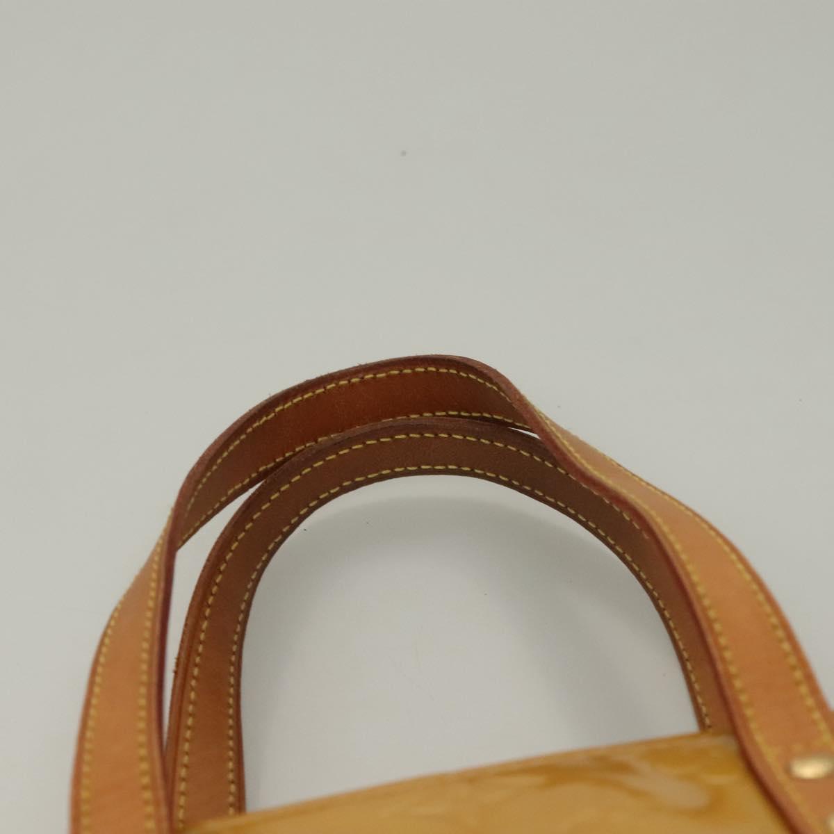 LOUIS VUITTON Monogram Vernis Reade MM Hand Bag Beige M91141 LV Auth sw1119