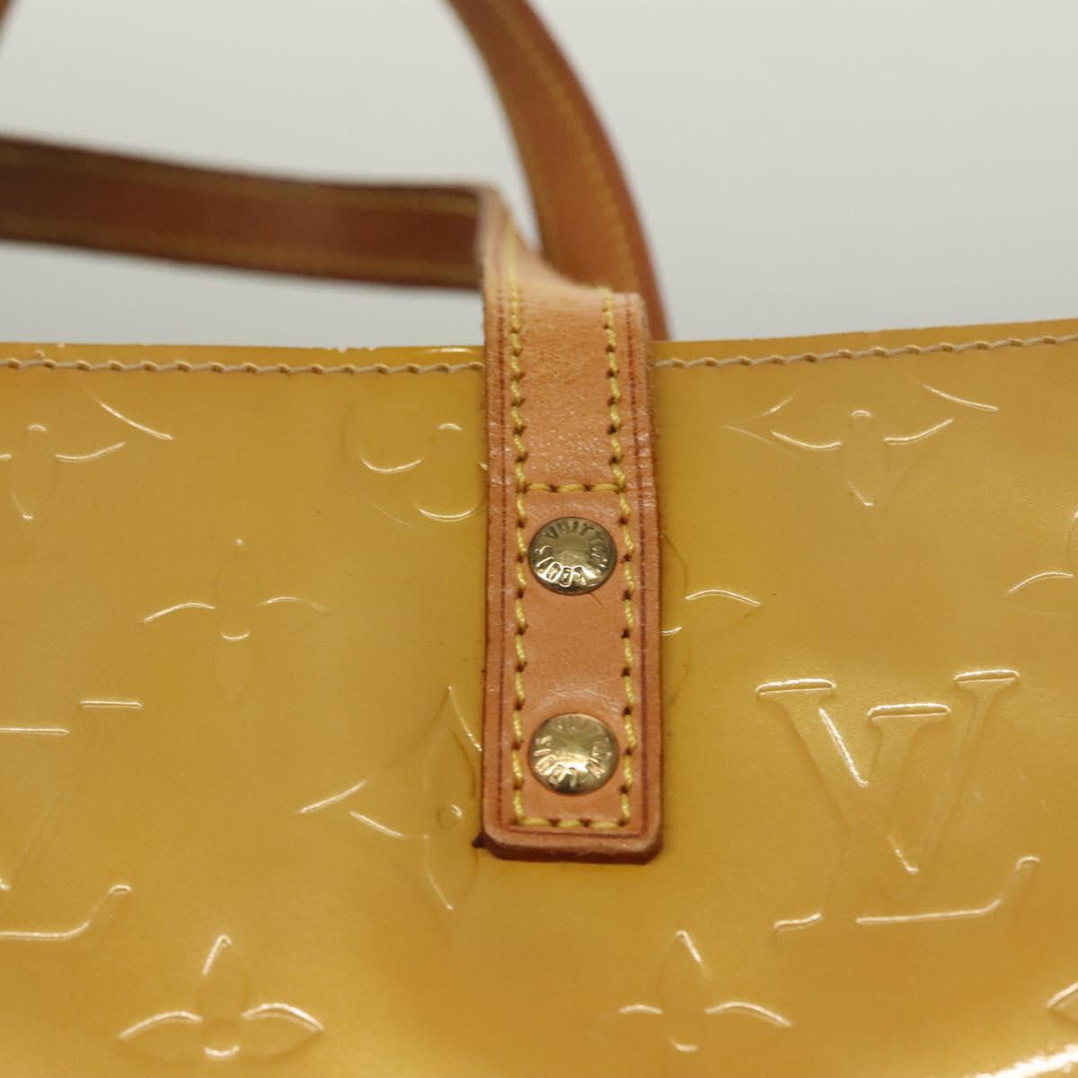 LOUIS VUITTON Monogram Vernis Reade MM Hand Bag Beige M91141 LV Auth sw1119