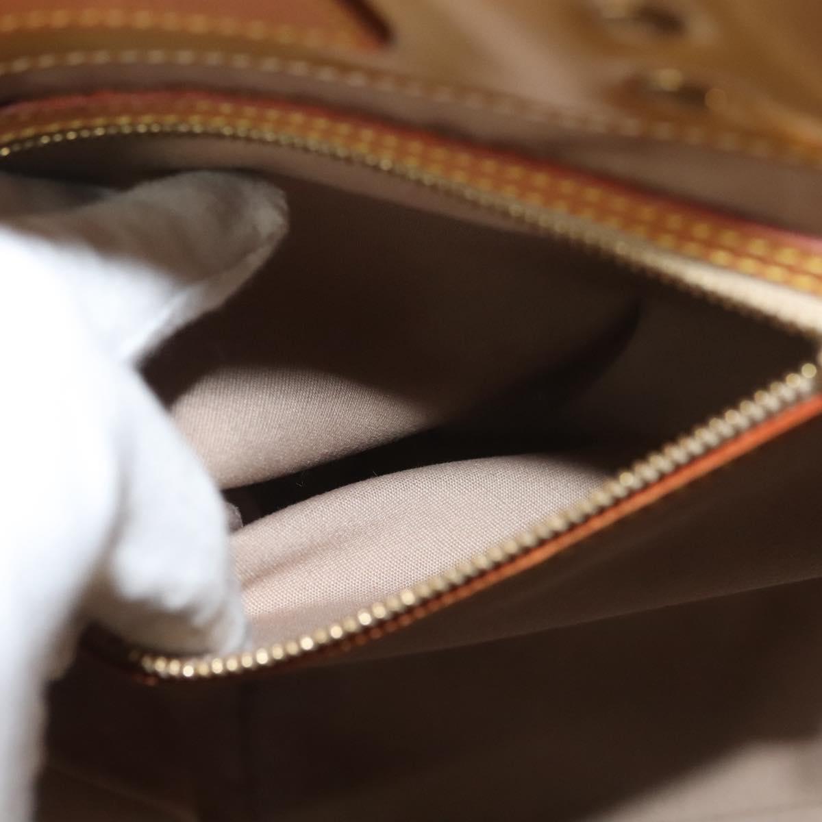 LOUIS VUITTON Monogram Vernis Reade MM Hand Bag Beige M91141 LV Auth sw1119