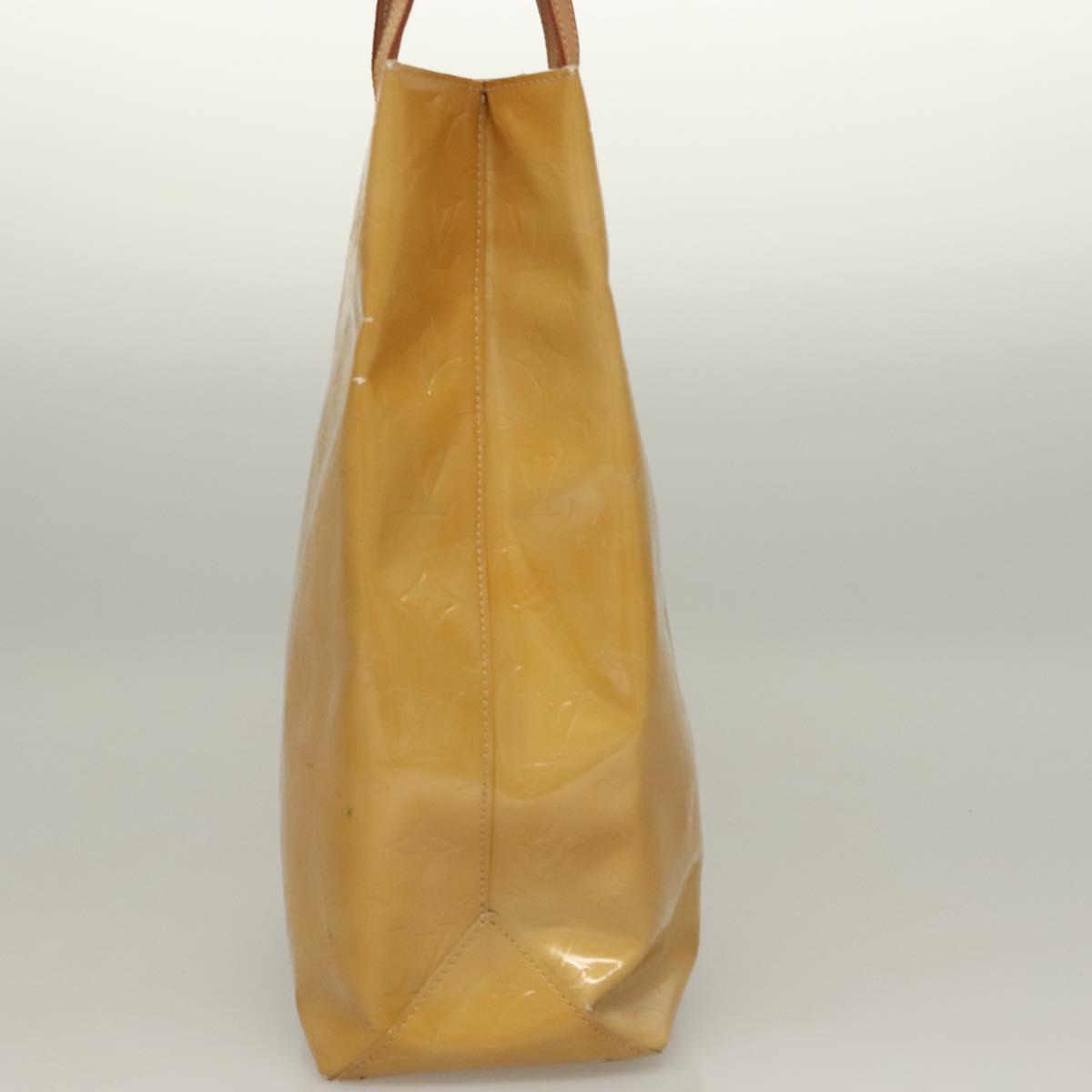 LOUIS VUITTON Monogram Vernis Reade MM Hand Bag Beige M91141 LV Auth sw1119