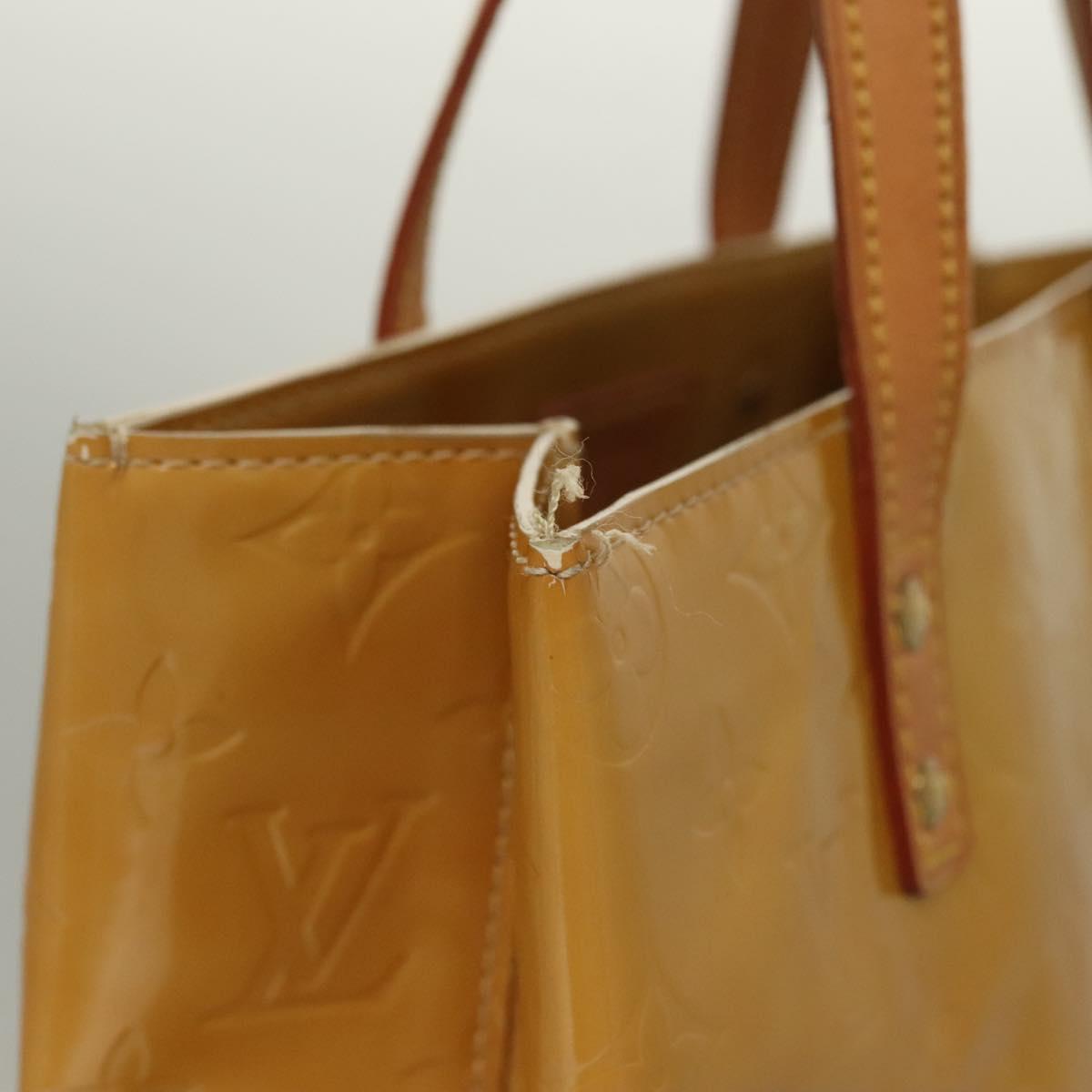 LOUIS VUITTON Monogram Vernis Reade MM Hand Bag Beige M91141 LV Auth sw1119
