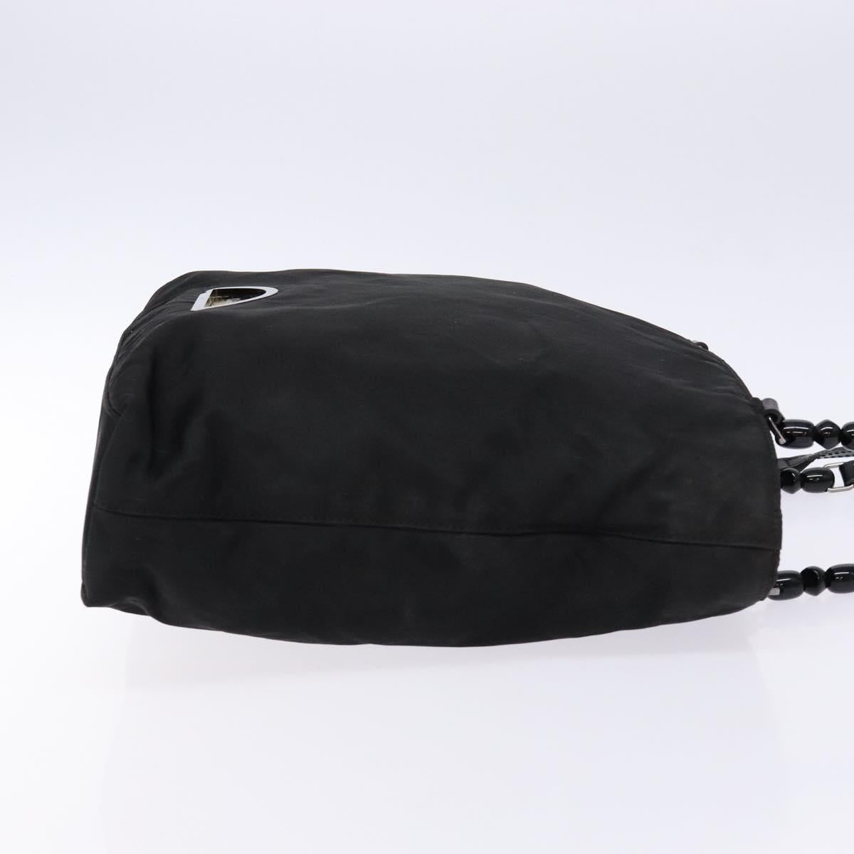 Christian Dior Maris Pearl Tote Bag Nylon Black Auth sw1127