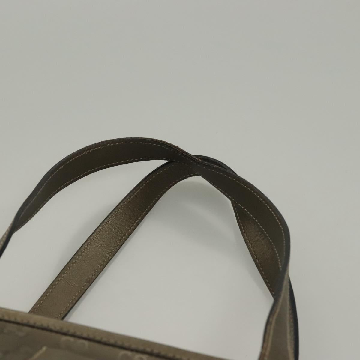 GUCCI GG Implementation Tote Bag PVC Khaki Silver 211138 Auth sw1132