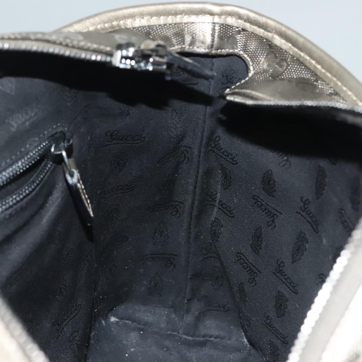 GUCCI GG Implementation Tote Bag PVC Khaki Silver 211138 Auth sw1132