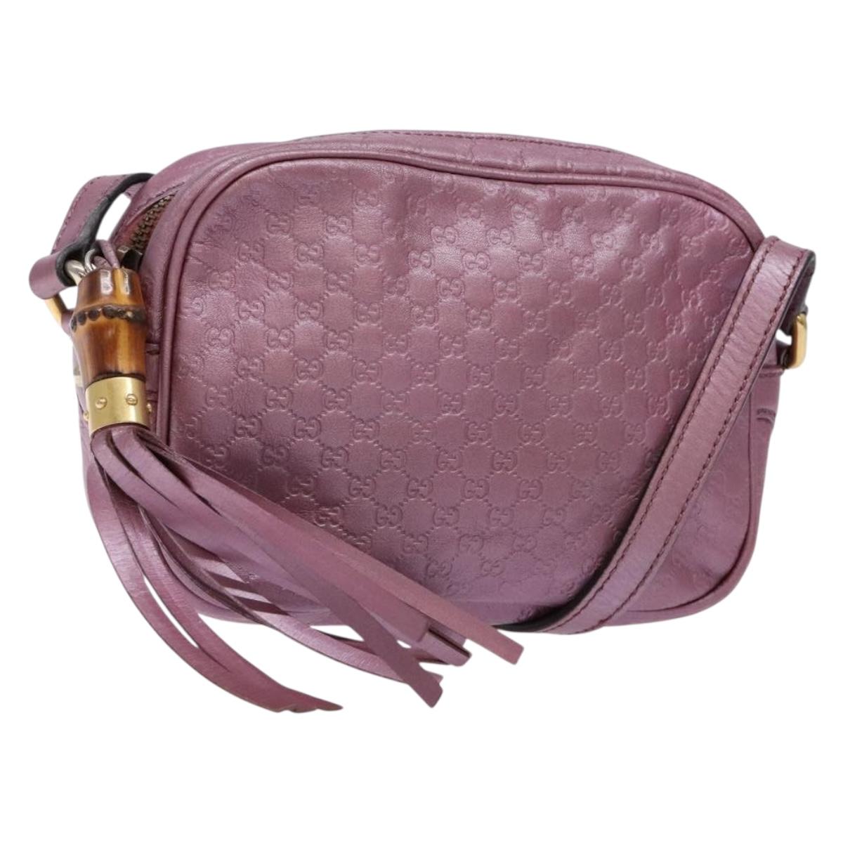 GUCCI Micro GG Canvas Guccissima Bag Leather Pink Gold 309538 Auth sw1136