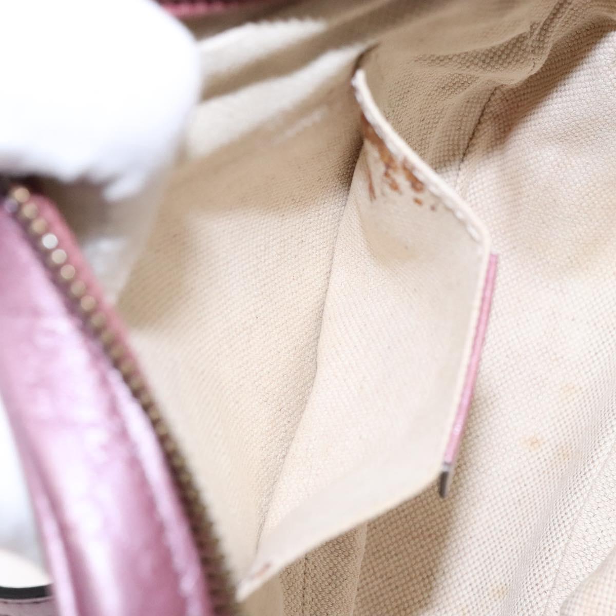 GUCCI Micro GG Canvas Guccissima Bag Leather Pink Gold 309538 Auth sw1136