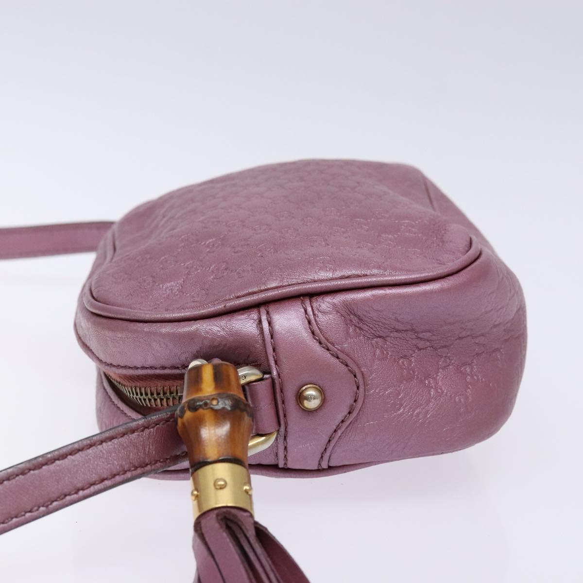 GUCCI Micro GG Canvas Guccissima Bag Leather Pink Gold 309538 Auth sw1136