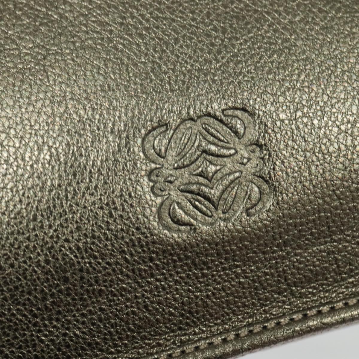 LOEWE Shoulder Pouch Leather Gold Auth sw1137